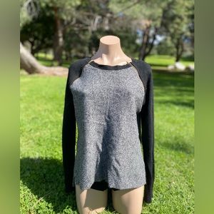 Banana Republic Woman’s large gray & black sweater w/ gold  zippers